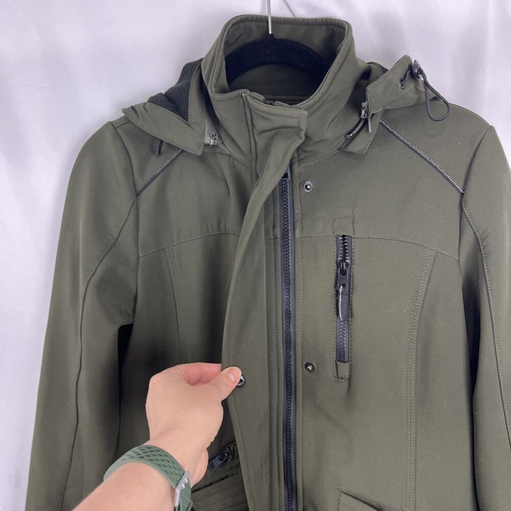 Alpine North Softshell Long Coat in Dark Green Womens Size S - Picture 5 of 12